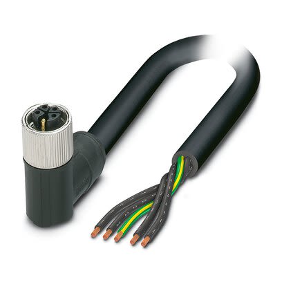 Phoenix Contact 14147 PVC 2.5 mm² 5 Core Power Cable, Black, Grey Polyvinyl Chloride PVC, 1.5m [1414774]; 269-457
