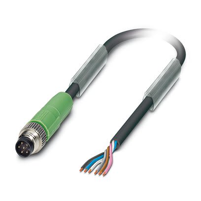 Phoenix Contact Straight Male 6 way M8 to Straight 6 way Free Ends Sensor Actuator Cable, 10m [1522121]; 269-491