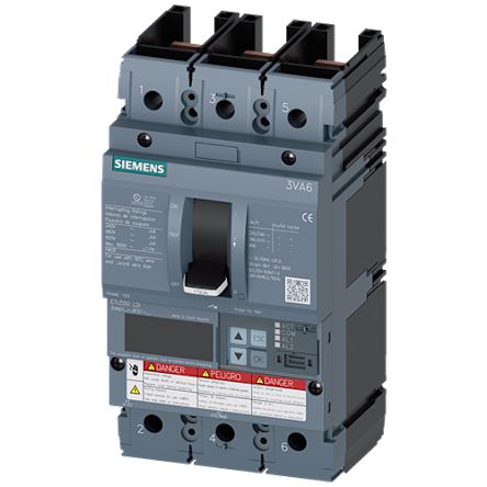 Siemens, SENTRON MCCB Molded Case Circuit Breaker 3P 100A, Breaking Capacity 100 kA, Fixed Mount [3VA6110-7JP31-2AA0]; 269-908