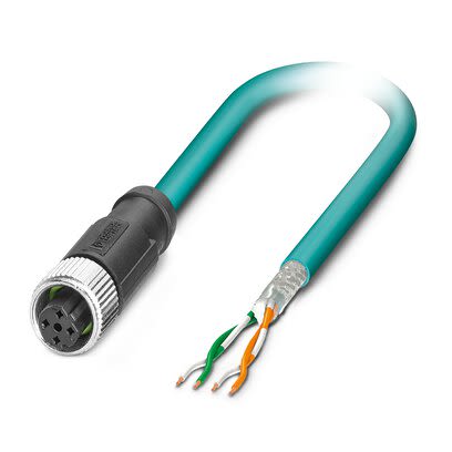 Phoenix ContactNBC, 2m Cat5, Blue M12 to Male Free Ends Shielded, Terminated Polyurethane Sheath [1407381]; 270-119