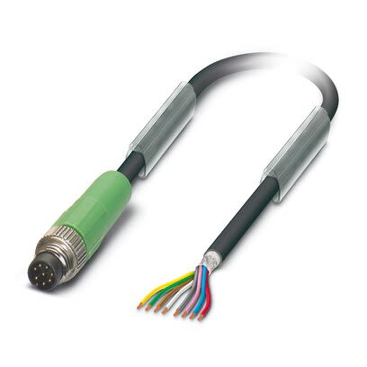 Phoenix Contact Straight 8 way Free Ends to Straight Male 8 way M8 Actuator/Sensor Cable, 1.5m [1404137]; 270-129
