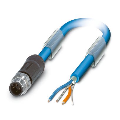 Phoenix Contact SAC Bus Cable, 3 Cores, 1 x 0.5 mm², 2 x 0.75 mm², Bus, Screened, 2m, Blue PVC Sheath, 18 AWG [1419092]; 270-211