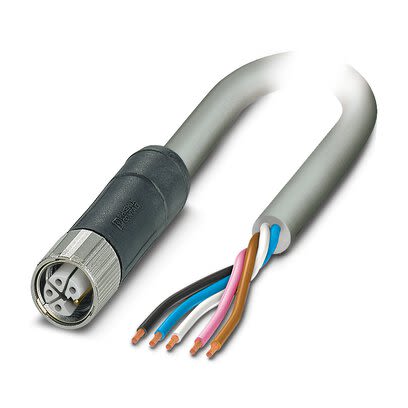 Phoenix Contact SAC Power 5 x 2.5 mm² 5 Core Power Cable, Grey Polyvinyl Chloride PVC, 1.5m [1414782]; 270-219