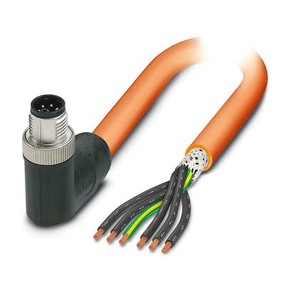 Phoenix Contact SAC Power 6 x 1.5 mm² 6 Core Power Cable, Orange Polyurethane PUR, 5m [1414942]; 270-241