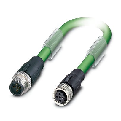 Phoenix Contact SAC Bus Cable, 5 Cores, 3 x 2 x 0.22 mm², Bus, Screened, 15m, Green Polyurethane PUR Sheath, 24 AWG [1507227]; 270-254