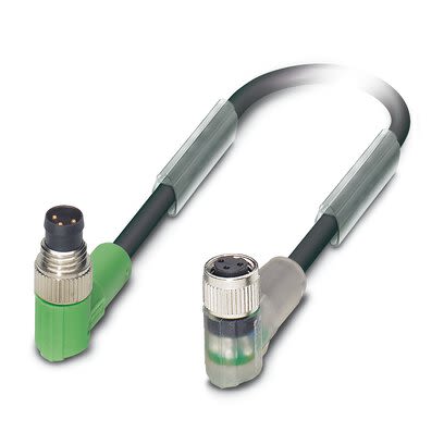 Phoenix Contact Right Angle Male 3 way M8 to Right Angle Female 3 way M8 Sensor Actuator Cable, 300mm [1415901]; 270-544