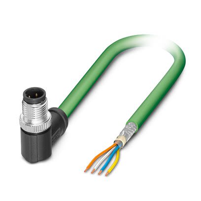Phoenix ContactNBC, 10m Cat5, Green M12 to Male M12, Shielded Shielded, Terminated Polyurethane Sheath [1416744]; 270-556