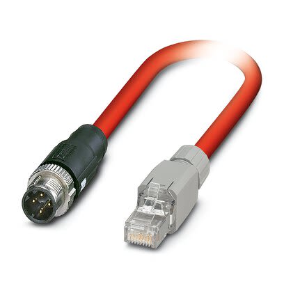 Phoenix Contact SAC Bus Cable, 2 Cores, 0.34 mm², Bus, 2m, Red PVC Sheath, 22 AWG [1419168]; 270-566