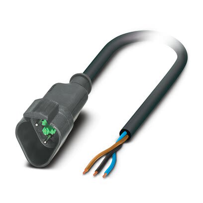 Phoenix Contact Straight Male 3 way Deutsch to Straight 3 way Free Ends Sensor Actuator Cable, 1.5m [1414999]; 270-567