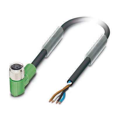 Phoenix Contact Straight 4 way Free Ends to Right Angle Female 4 way M8 Sensor Actuator Cable, 1.5m [1415552]; 270-591