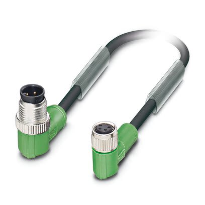 Phoenix Contact Right Angle Male 4 way M12 to Right Angle Female 4 way M8 Sensor Actuator Cable, 3m [1415670]; 270-604