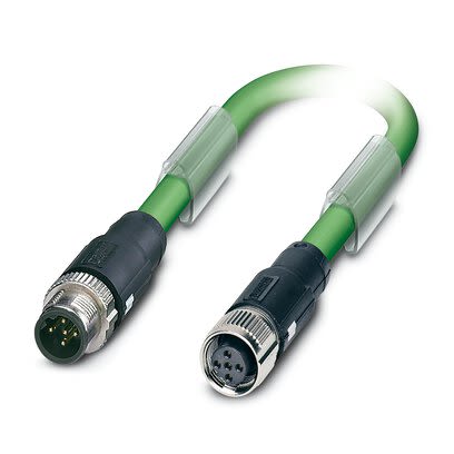 Phoenix Contact SAC Bus Cable, 2 Cores, 0.22 mm², Bus, 300mm, Green Polyurethane PUR Sheath, 24 AWG [1517958]; 270-615