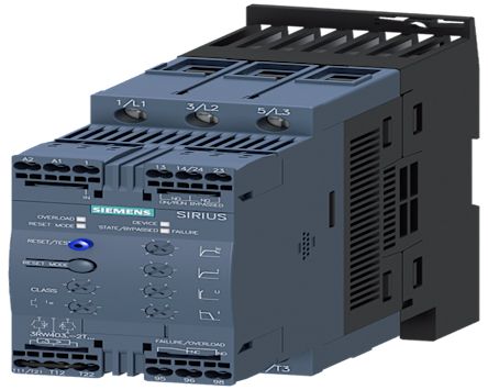 Siemens SIRIUS Soft Starter, , 30 kW, 200 → 480 V ac, 3 Phase, IP20 [3RW4037-2TB04]; 275-921