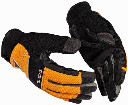 GUIDE GLOVES GUIDE 6401 Black, Orange Elastane, Metal Mesh, Neoprene, Nylon, Polyester, Synthetic Leather Cut [GUIDE 6401 T8]; 276-273