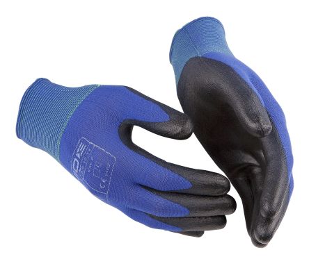 GUIDE GLOVES GUIDE 650 Black, Blue Elastane, Nylon, Polyurethane Mechanical Protection Work Gloves, Size 5, [GUIDE 650 T5]; 276-343