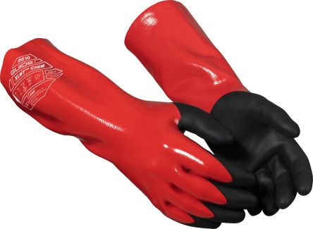GUIDE GLOVES GUIDE 9510 Black/Red Elastane, Nitrile, Nylon Chemical Resistant Work Gloves, Size 12, Nitrile Foam Coating [GUIDE 9510 T12]; 276-380