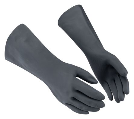 GUIDE GLOVES GUIDE 4034 Black Chloroprene Chemical Resistant Work Gloves, Size 7, Neoprene Coating [GUIDE 4034 T7]; 276-381