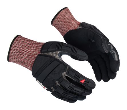 GUIDE GLOVES GUIDE 6609 Black, Dark Grey, Red Elastane, HXFiBr, Nitrile, Nylon, Steel Fibres Mechanical Protection Work [GUIDE 6609 T10]; 276-408