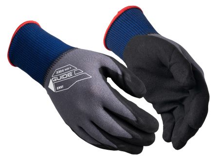 GUIDE GLOVES GUIDE 3304 Black, Blue, Grey Elastane, Glycerol, Glycose, Nitrile, Nylon Mechanical Protection Work [GUIDE 3304 T9]; 276-429
