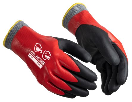 GUIDE GLOVES GUIDE 9508 Black, Dark Grey, Red Elastane, Glass Fibre, HPPE, Nitrile, Nylon, Polyester, Steel Fibre [GUIDE 9508 T8]; 276-457