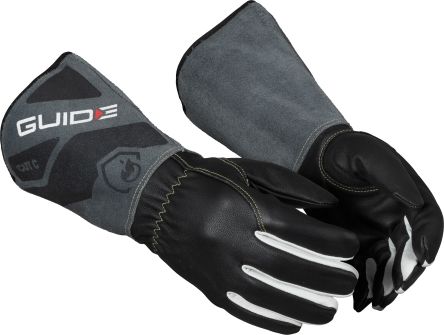 GUIDE GLOVES GUIDE 1342 Grey, White Cow Split Leather, Glass Fibre, Goat Grain leather, Para-aramid, Polyester Heat [GUIDE 1342 T11]; 276-488
