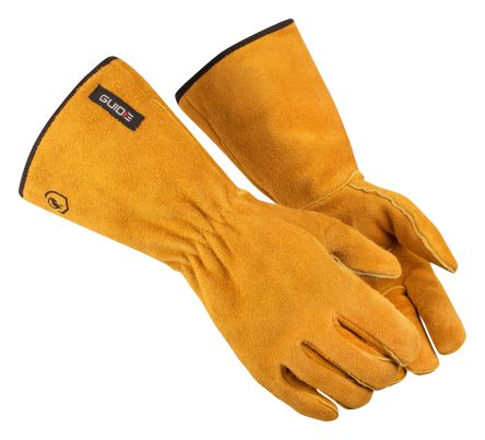 GUIDE GLOVES GUIDE 3569 Honey Cotton, Leather Heat Resistant Work Gloves, Size 9 [GUIDE 3569 T9]; 276-492