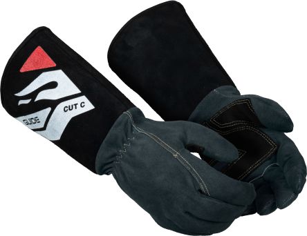 GUIDE GLOVES GUIDE 3571 Dark Grey Glass Fibre, HPPE, Leather, Meta Aramid, Para-aramid Heat Resistant Work Gloves, Size [GUIDE 3571 T9]; 276-501