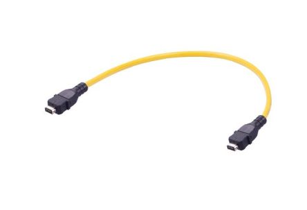 HARTINGHARTING ix Industrial, 300mm Cat6a, Yellow Type A Plug to Male Type A Plug Male, Shielded Shielded, Terminated [33483131805003]; 276-520