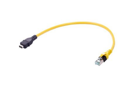 HARTINGHARTING ix Industrial, 2m Cat6a, Yellow Type A Plug to Male RJ45 Male, Shielded Shielded, Terminated PVC Sheath [33483147805020]; 276-562