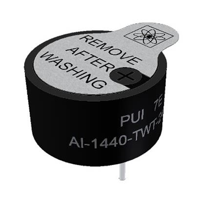 PUI Audio 87dB(A) Through Hole Continuous Internal Piezo Buzzer, 13.8 x 13.8 x 13mm, 6V dc Min, 30V dc Max [AI-1440-TWT-24V-2-R]; 276-725