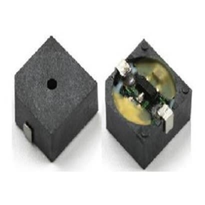 PUI Audio 83dB(A) SMD Continuous Internal Magnetic Buzzer Component, 10 x 9.6 x 5.2mm, 3V dc Min, 6.5V dc Max [SMI-1027-T-5V-R]; 276-767