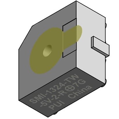 PUI Audio 88dB(A) SMD Continuous Internal Magnetic Buzzer Component, 12.8 x 12.8 x 6.5mm, 4V dc Min, 7V dc Max [SMI-1324-TW-5V-2-R]; 276-770
