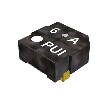 PUI Audio 78dB(A) SMD External Magnetic Transducer, 5 x 5 x 2mm, 2V Min, 4V Max [SMT-0540-T-7-R]; 276-782