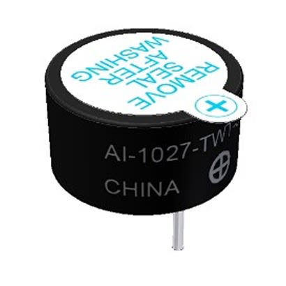PUI Audio 80dB(A) Through Hole Continuous Internal Magnetic Buzzer Component, 9.6 x 9.6 x 9.5mm, 3V dc Min, 7V dc Max [AI-1027-TWT-5V-R]; 276-808