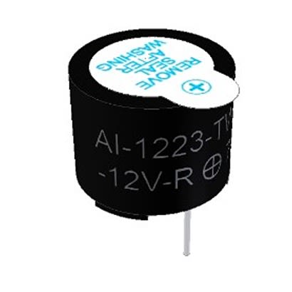 PUI Audio 85dB(A) Through Hole Continuous Internal Magnetic Buzzer Component, 12 x 12 x 15.5mm, 8V dc Min, 16V dc Max [AI-1223-TWT-12V-R]; 276-809