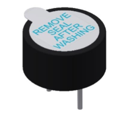 PUI Audio 85dB(A) Through Hole Continuous Internal Magnetic Buzzer Component, 12 x 12 x 15mm, 4V dc Min, 7V dc Max [AI-1223-TWT-5V-R]; 276-813