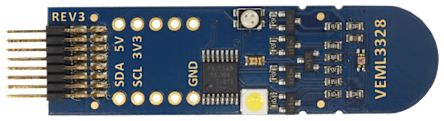 Vishay RGBCIR Color Sensor With I2C Interface Colour Sensor Sensor Board for VEML3328 Amplifiers, Photodiodes [VEML3328-SB]; 277-456