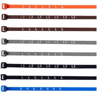 RS PRO Phase Marking Cable Tie, 200mm x 4.8 mm, Silver Nylon, Pk-100 [0]; 278-103