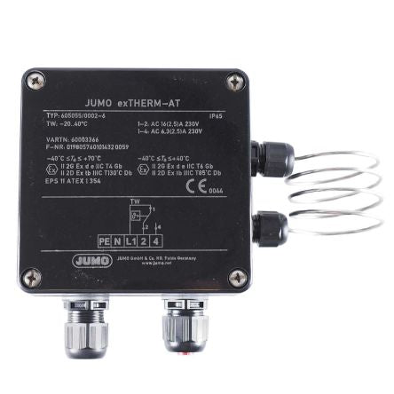 Jumo Capillary Thermostat, 140°C Max, Automatic Reset, Surface Mount [605055/0002-6-4-013-000-21-467-25-00-0-0-20-15-56]; 279-381