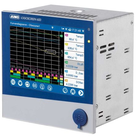 Jumo 706520/18-100-23/000, 12 Input Channels, 14 Output Channels, Paperless Paperless Chart Recorder Measures Current, [706520/18-100-23/000]; 279-756