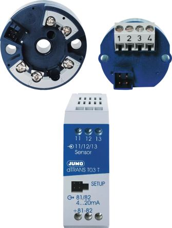 Jumo 707030 Temperature Transmitter Analog Input, 7.5 → 30 V dc [707030/881-003-005/000,000]; 279-857