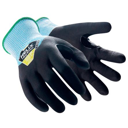 Hexarmor 60683 Black, Blue HPPE, Polyester Abrasion Resistant, Breathable, Cut Resistant, Dry Environment, General [6068306]; 279-977