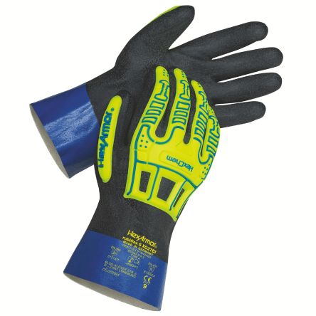 Hexarmor 60708 Hi-Viz Yellow Cotton Abrasion Resistant, Cut Resistant, Oil Protection, Puncture Resistant, Tear [6070807]; 279-986