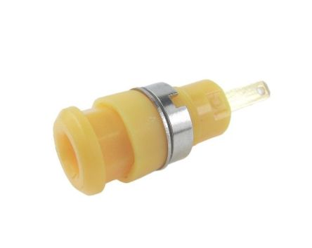 RS PRO Yellow Female Banana Connector, 2mm Connector, 10A, 600V, Gold Plating [0]; 280-086