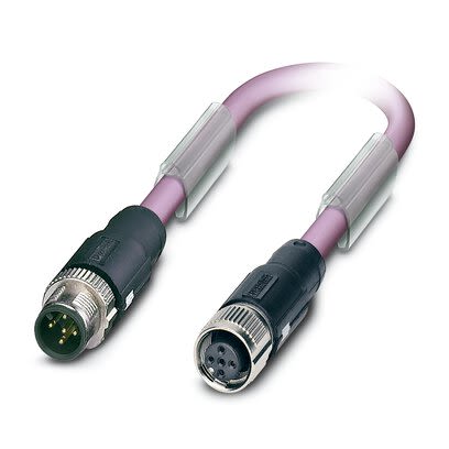 Phoenix Contact SAC Bus Cable, 2 Cores, 0.25 mm², Bus, 1m, Red lilac Polyurethane PUR Sheath, 24 AWG [1518122]; 280-145