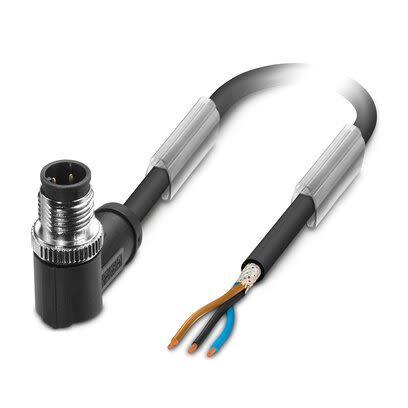 Phoenix Contact Straight Male 3 way M12 to Straight 3 way Free Ends Sensor Actuator Cable, 5m [1682702]; 280-153