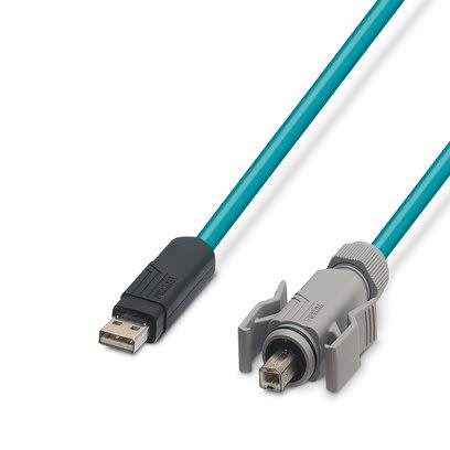 Phoenix ContactVS, 5m, Blue USB to USB, Aluminium/Polyester Foil Shielded, Terminated Polyurethane Sheath [1653922]; 280-190