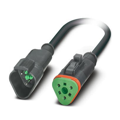Phoenix Contact Straight Male 3 way Deutsch to Straight Female 3 way Deutsch Actuator/Sensor Cable, 300mm [1415003]; 280-205