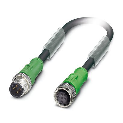 Phoenix Contact Straight Male 4 way M12 to Straight Female 4 way M12 Actuator/Sensor Cable, 1m [1509542]; 280-270