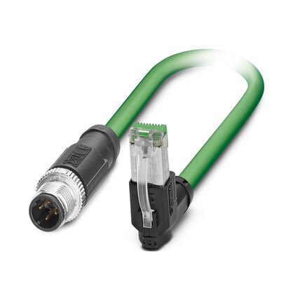 Phoenix ContactNBC, 10m Cat5, Green M12 to Male RJ45 Male Shielded, Terminated PVC Sheath [1407511]; 280-283